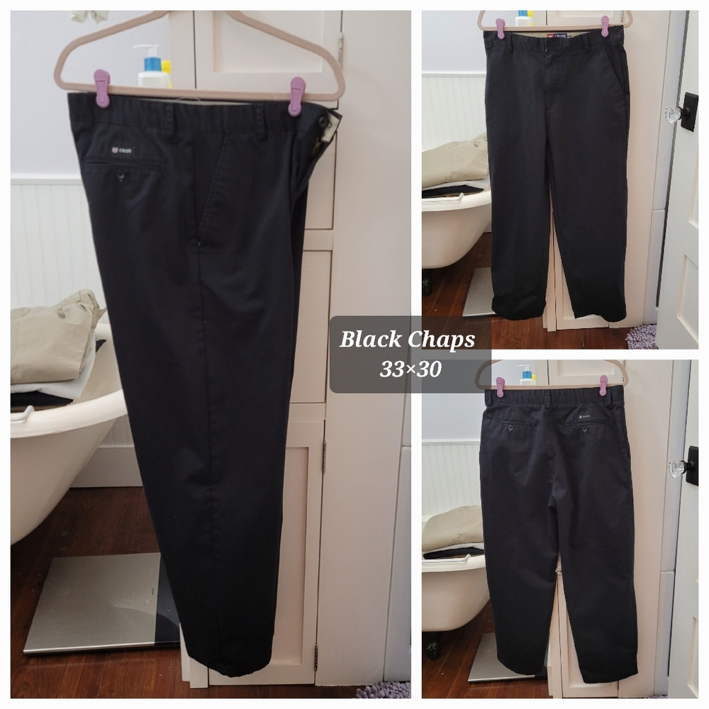 Chaps Black Pants
